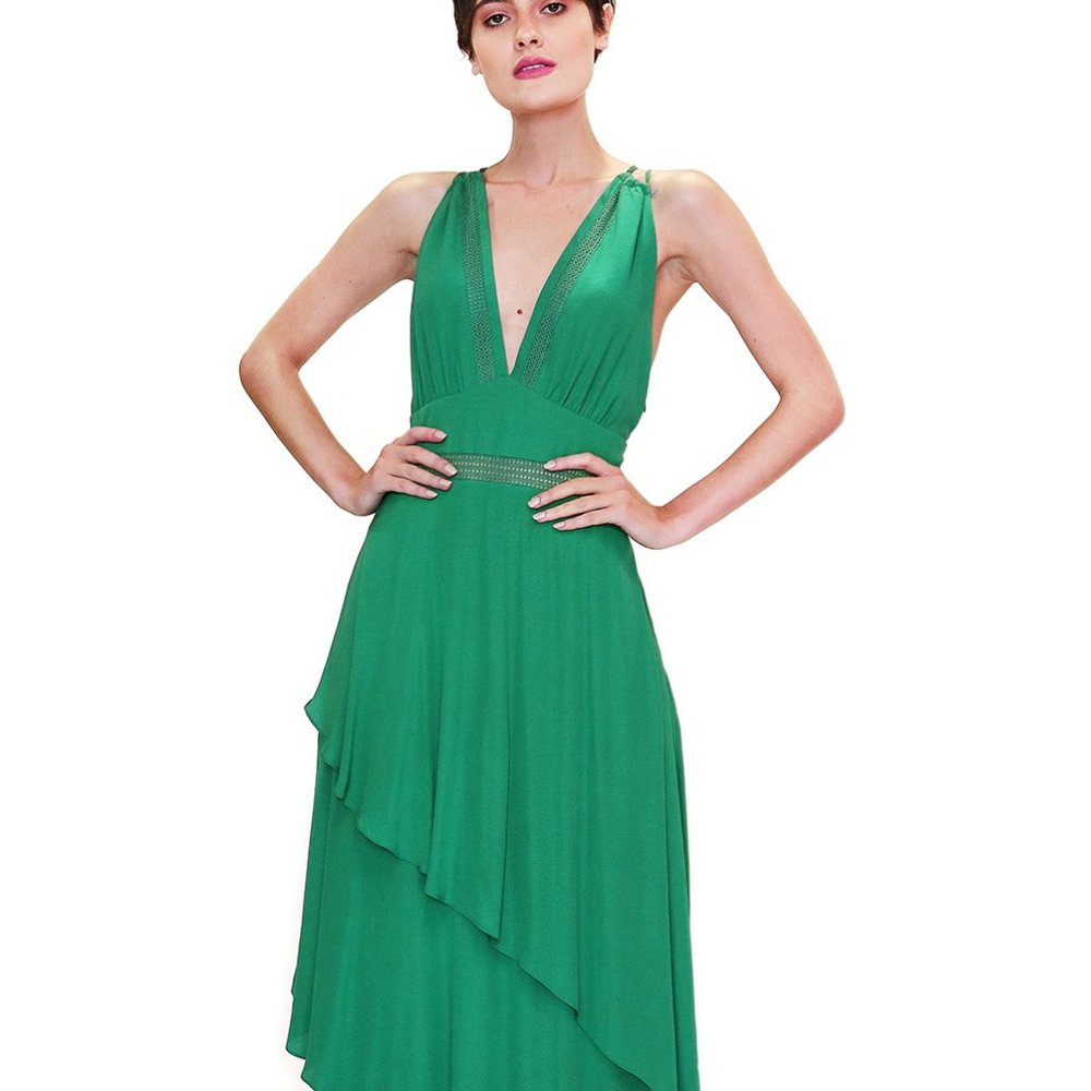 Maxi Dress Green Layers